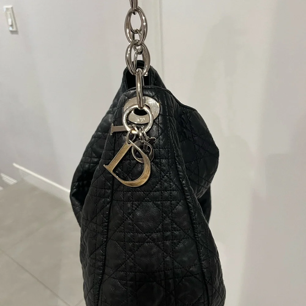 ~~~~ 100% Authentic Christian Dior Black Quilted Shoulder Bag~~~~ - Picture 8 of 11